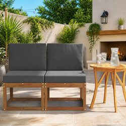 Outdoor Middle Sofa Modular Sectional Unit Garden Balcony Patio Seating
