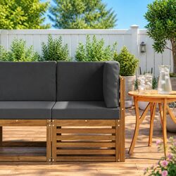 Enhance Your Garden with This Acacia Wood Corner Sofa