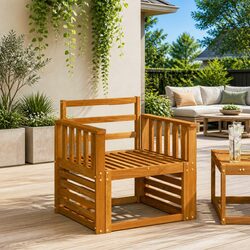 Enhance Your Outdoor Space with Brown Armrests – 2 Pcs