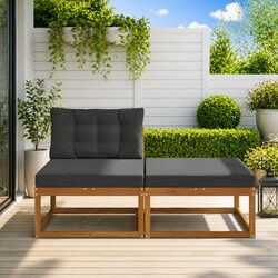 Outdoor Sectional Sofa Units 2 Piece Garden Patio Furniture Modular Seating