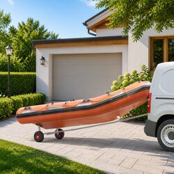 Boat Trailer 160 kg Capacity Small Vessels Adjustable Frame Pneumatic Tyres