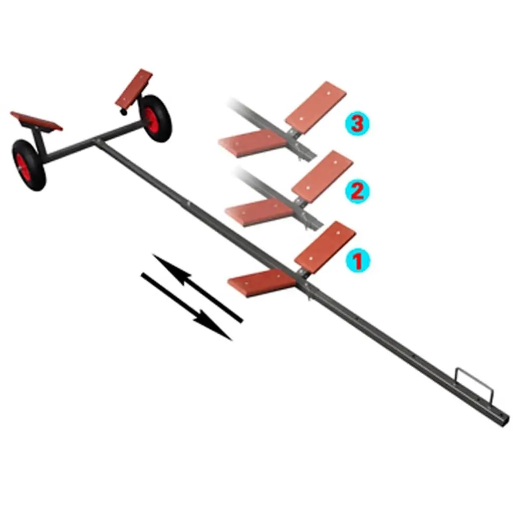 Boat Trailer 160 kg Capacity 3-Way Adjustable Frame Pneumatic Tyres