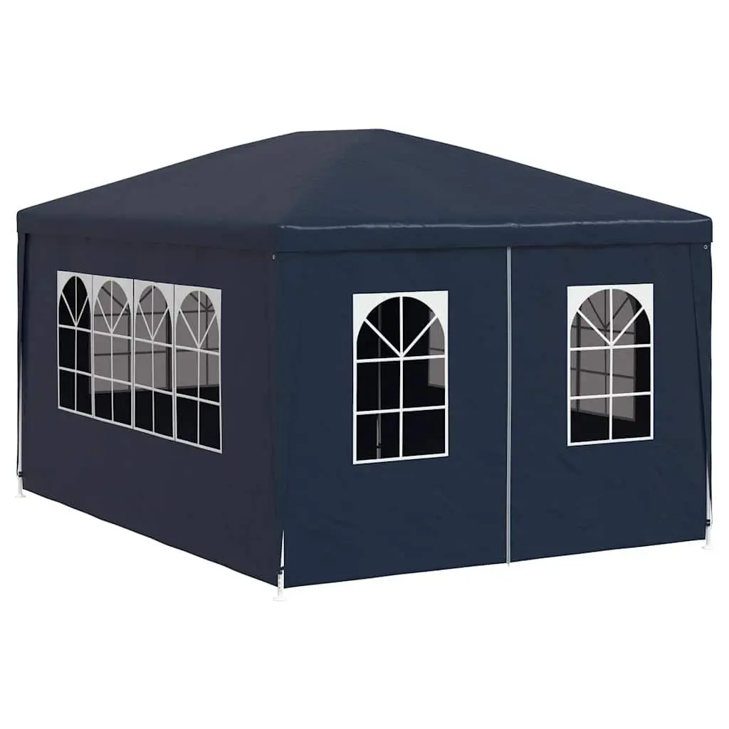 Party Tent 3x4 m Outdoor Canopy Gazebo UV and Water Resistant with Side Panels and Zip Door Blue