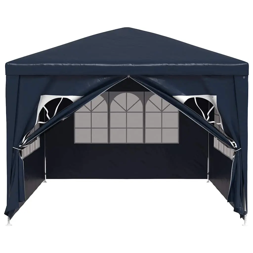 Party Tent 3x4 m Outdoor Canopy Gazebo UV and Water Resistant with Side Panels and Zip Door Blue