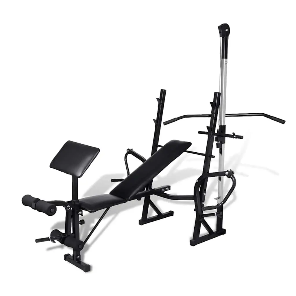 Fitness Workout Bench Grey Heavy-duty Steel Construction Adjustable Backrest