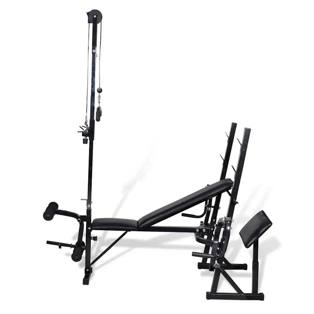 Fitness Workout Bench Grey Heavy-duty Steel Construction Adjustable Backrest