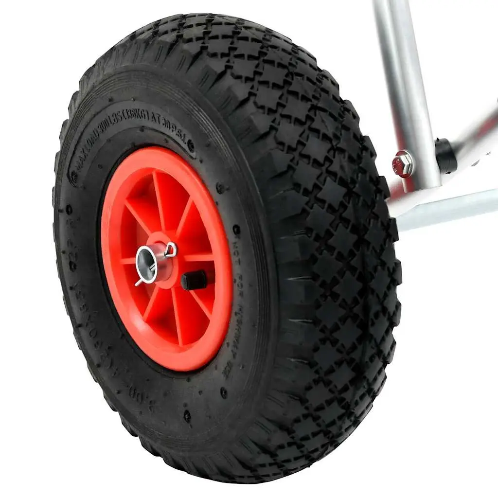 Kayak Trolley Cart Lightweight Aluminum Portable with Spring-loaded Stand and Detachable Inflated Rubber Wheels