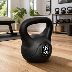 16 kg Black Kettlebell: Elevate Your Home Gym Experience