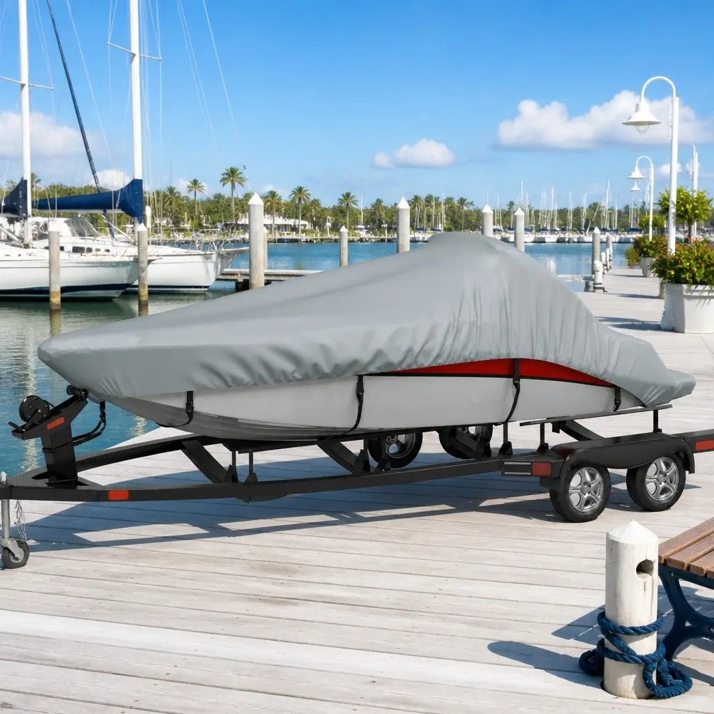 Boat Cover 519-580cm Heavy Duty Water Repellent Fabric for Mooring and Storage