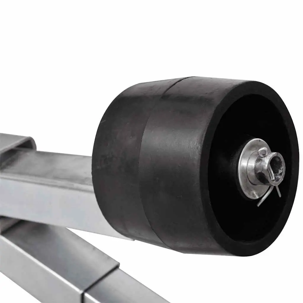 Boat Trailer Bottom Support Bracket Adjustable with Keel Rollers Silver