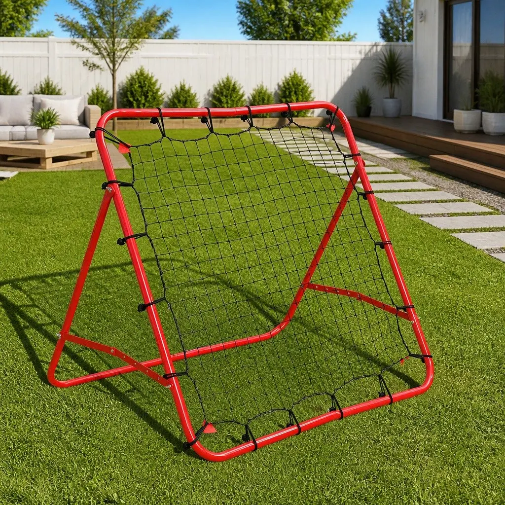 Football Kickback Rebounder 100x100cm Adjustable Four Angles Training Net Goal