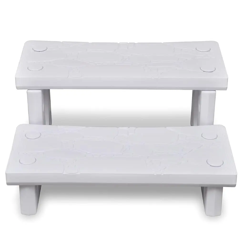 Spa Steps White Non-Skid Lightweight Construction Reversible Treads for Hot Tub Access