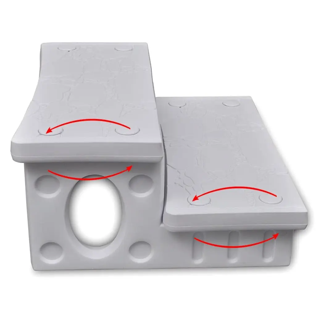 Spa Steps White Non-Skid Lightweight Construction Reversible Treads for Hot Tub Access