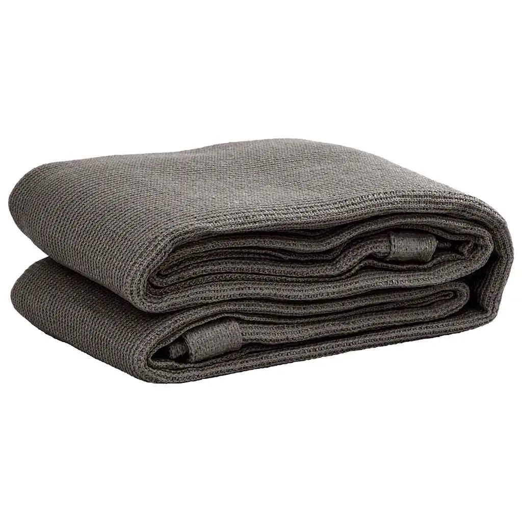 Tent Carpet 250x400 cm Water-resistant with Integrated Eyelets Anthracite