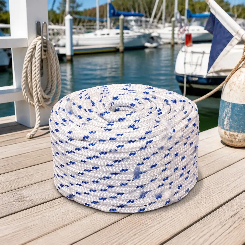 Marine Rope 12mm 50m Polypropylene Floating Durable Weather Resistant for Sailing Boating Yachting Dock Line Rigging