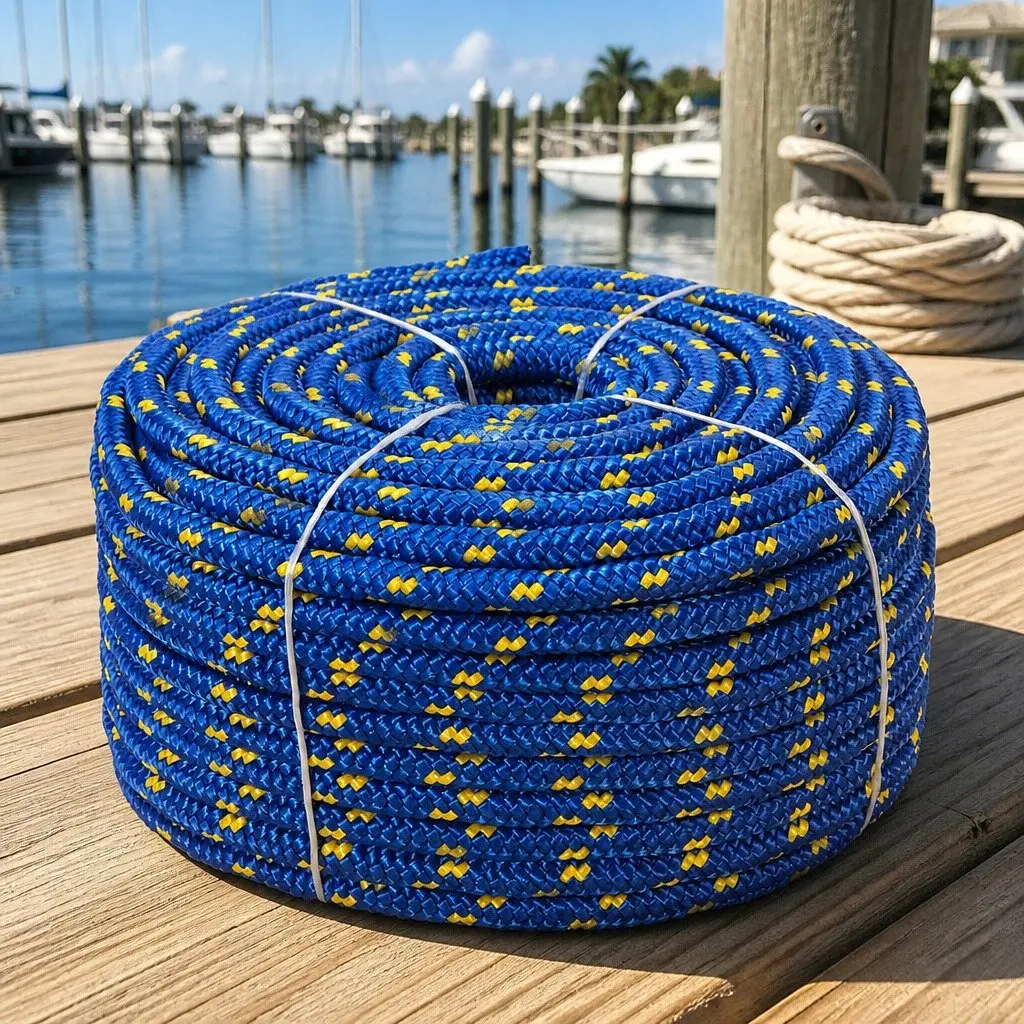 Marine Rope 8mm 100m Polypropylene Blue Floating Durable for Sailing Boating Yachting Dock Line