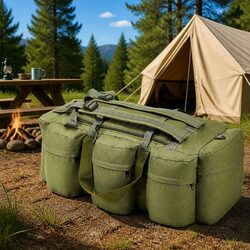 3-in-1 Duffel Bag Shoulder Backpack Outdoor Travel Hiking Camping Army Style