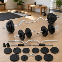 Elevate Your Workout Space with a 30kg Barbell and Dumbbell Set