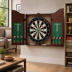Stylish Dartboard and Cabinet Set for Your Entertainment Space