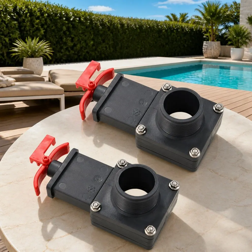 Pool Gate Valve 1.5 Inch Chlorine Resistant with Locking Clip 2 Pack