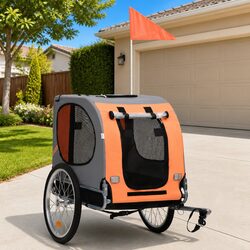 Grey Pet Bicycle Carrier for Outdoor Adventures
