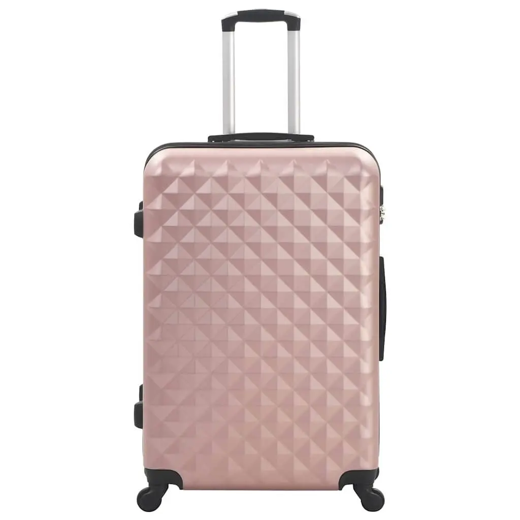 Hardcase Trolley Set 3 Piece Luggage Suitcase Gold ABS Shells 360 Degree Castors Carrying Handle
