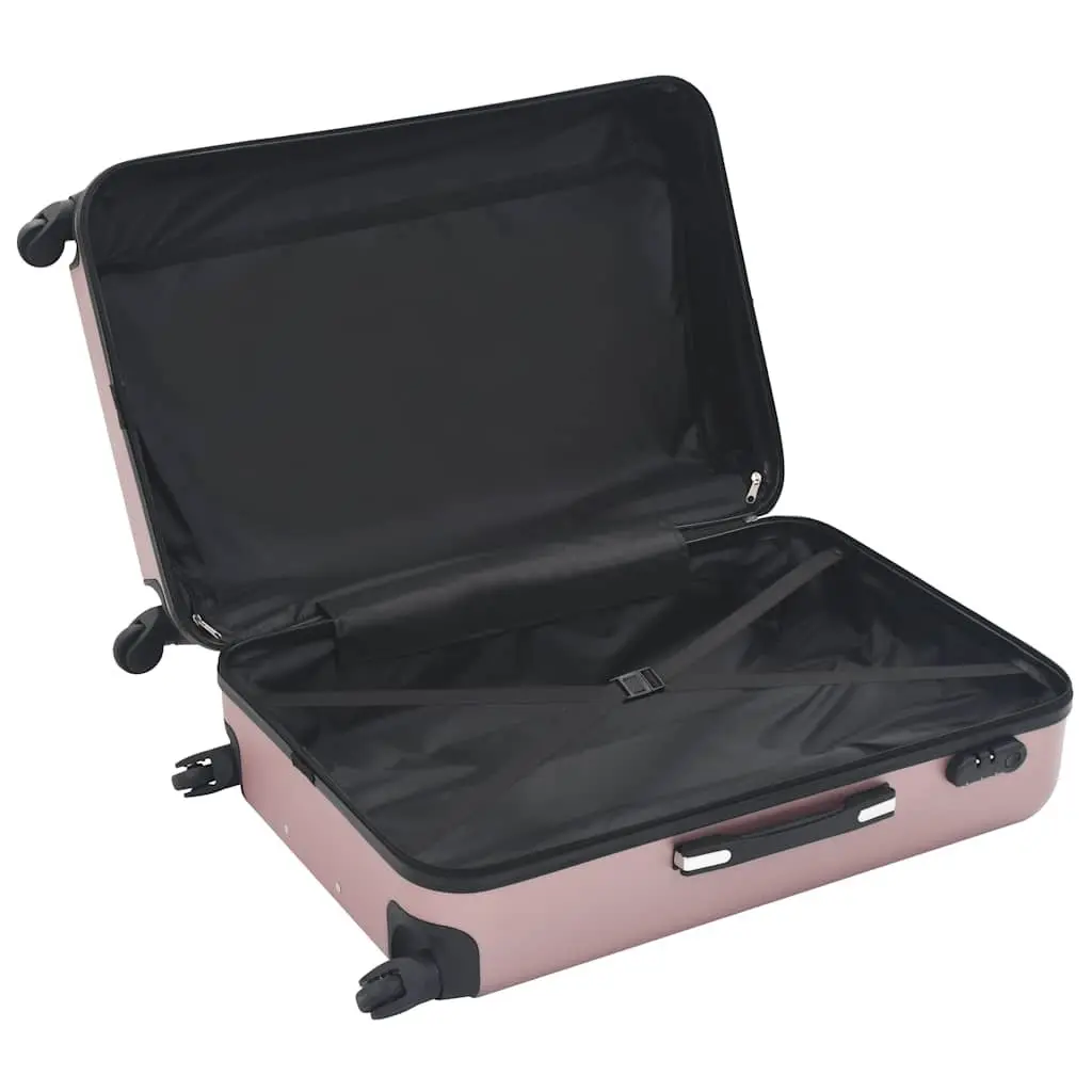 Hardcase Trolley Set 3 Piece Luggage Suitcase Gold ABS Shells 360 Degree Castors Carrying Handle
