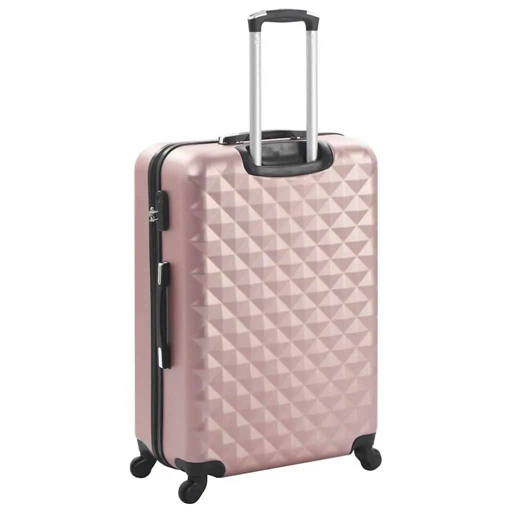 Hardcase Trolley Set 3 Piece Luggage Suitcase Gold ABS Shells 360 Degree Castors Carrying Handle