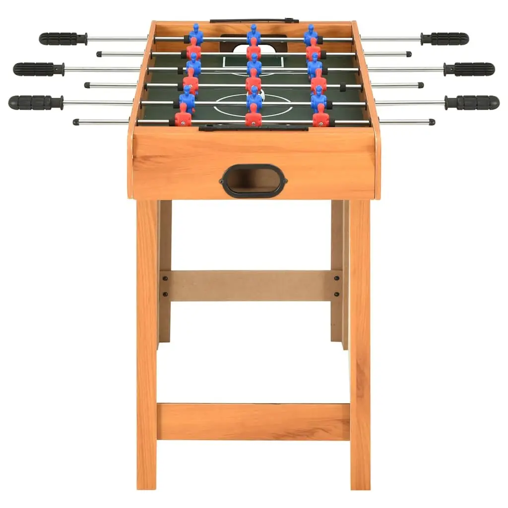 Foosball Table 69x37x62cm Brown Compact Indoor Game with 6 Rows of Players and Flexible Sliding Rods