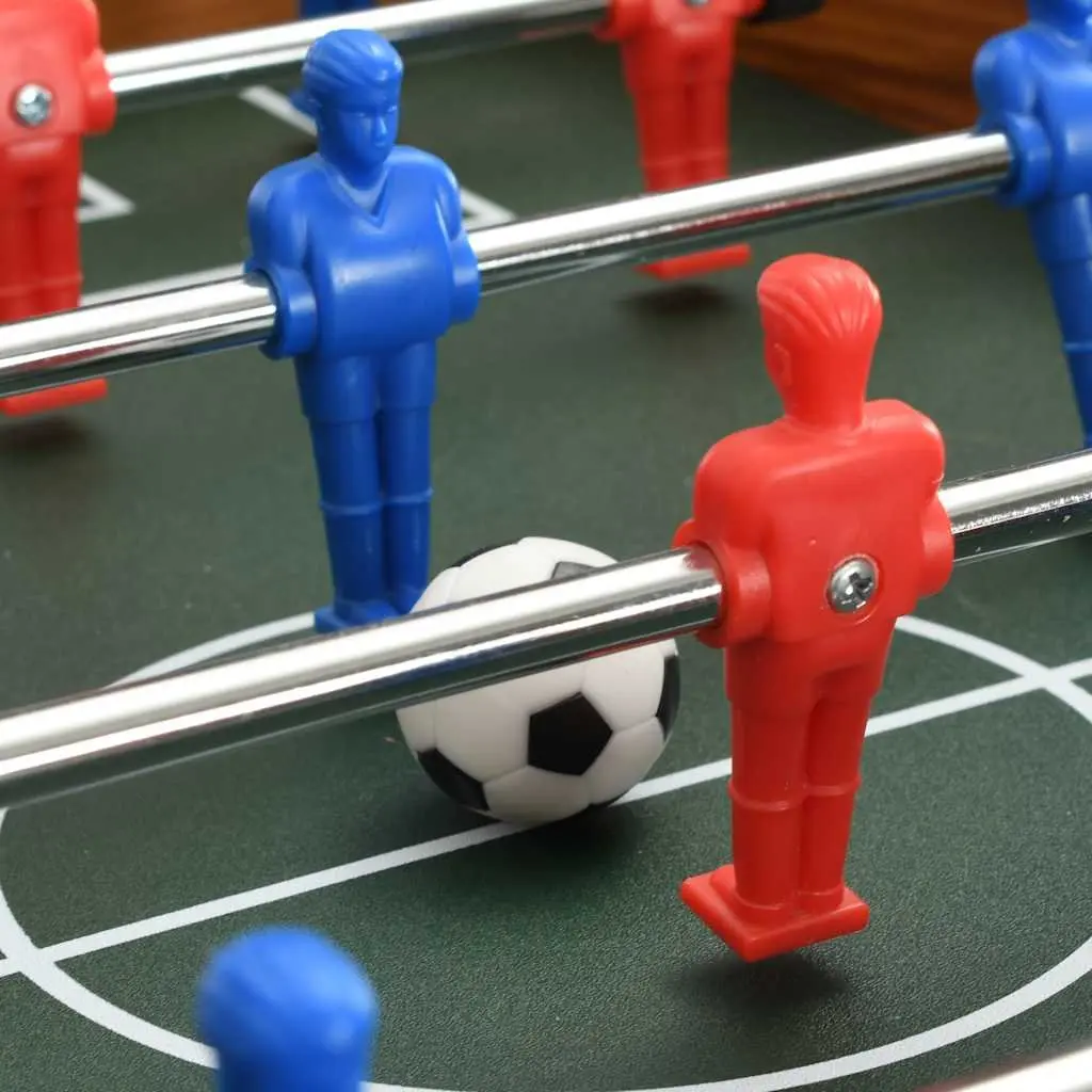 Foosball Table 69x37x62cm Brown Compact Indoor Game with 6 Rows of Players and Flexible Sliding Rods