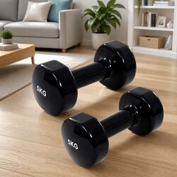 Space-Saving 2x5kg Dumbbell Pair for Home Exercise