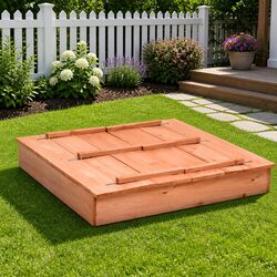 Outdoor Wooden Sandbox 95x90x15cm for Creative Play