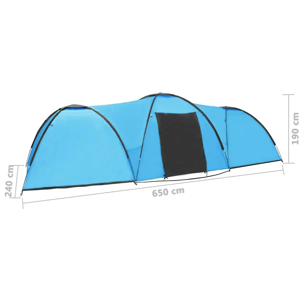 8 Person Camping Igloo Tent Spacious Family Outdoor Shelter Blue 650x240x190cm