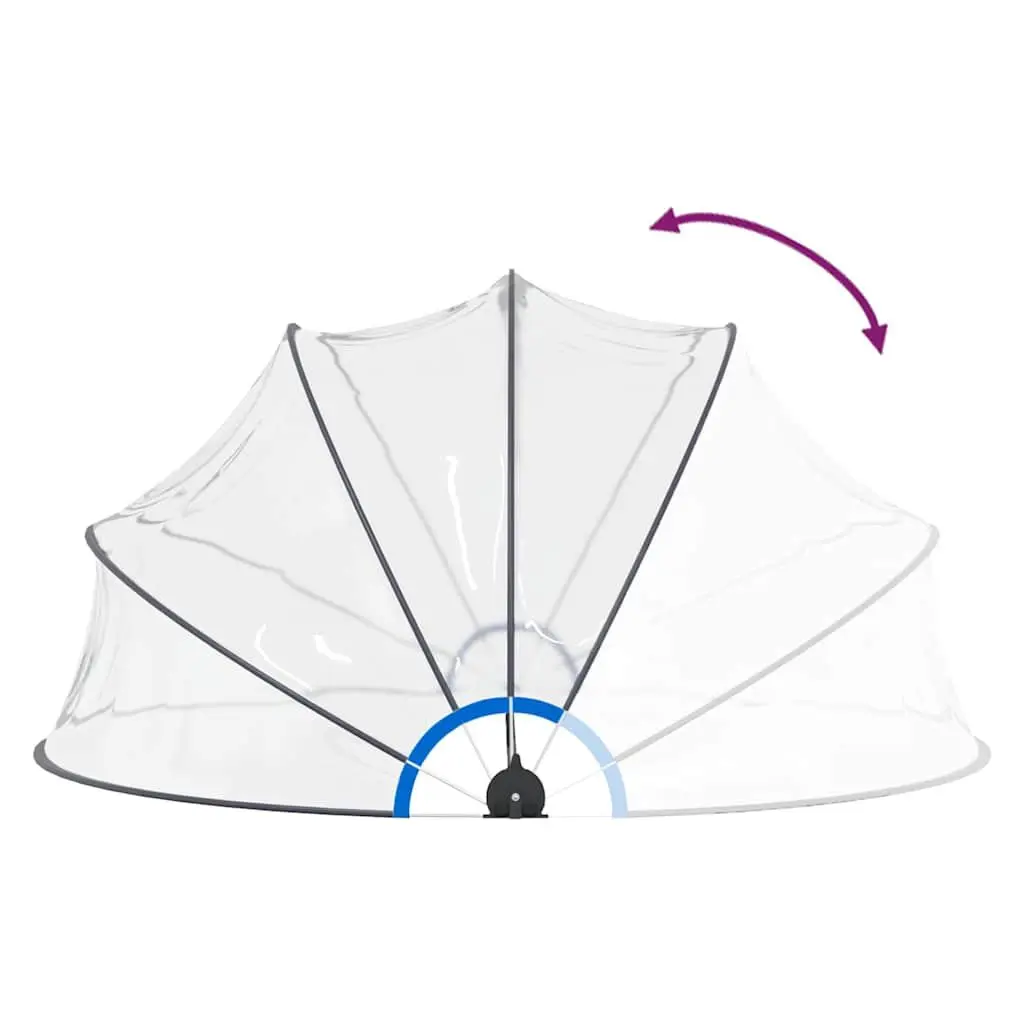 Pool Dome 440x220 cm Transparent Cover Shelter for Above Ground Pools with Easy-Open Hinge Mechanism