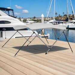Versatile Boat Canopy - 3-Bow White Bimini Top for Protection