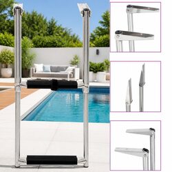 Folding Boarding Ladder 2-Step Telescopic Design Swimming Pool Boat Docking