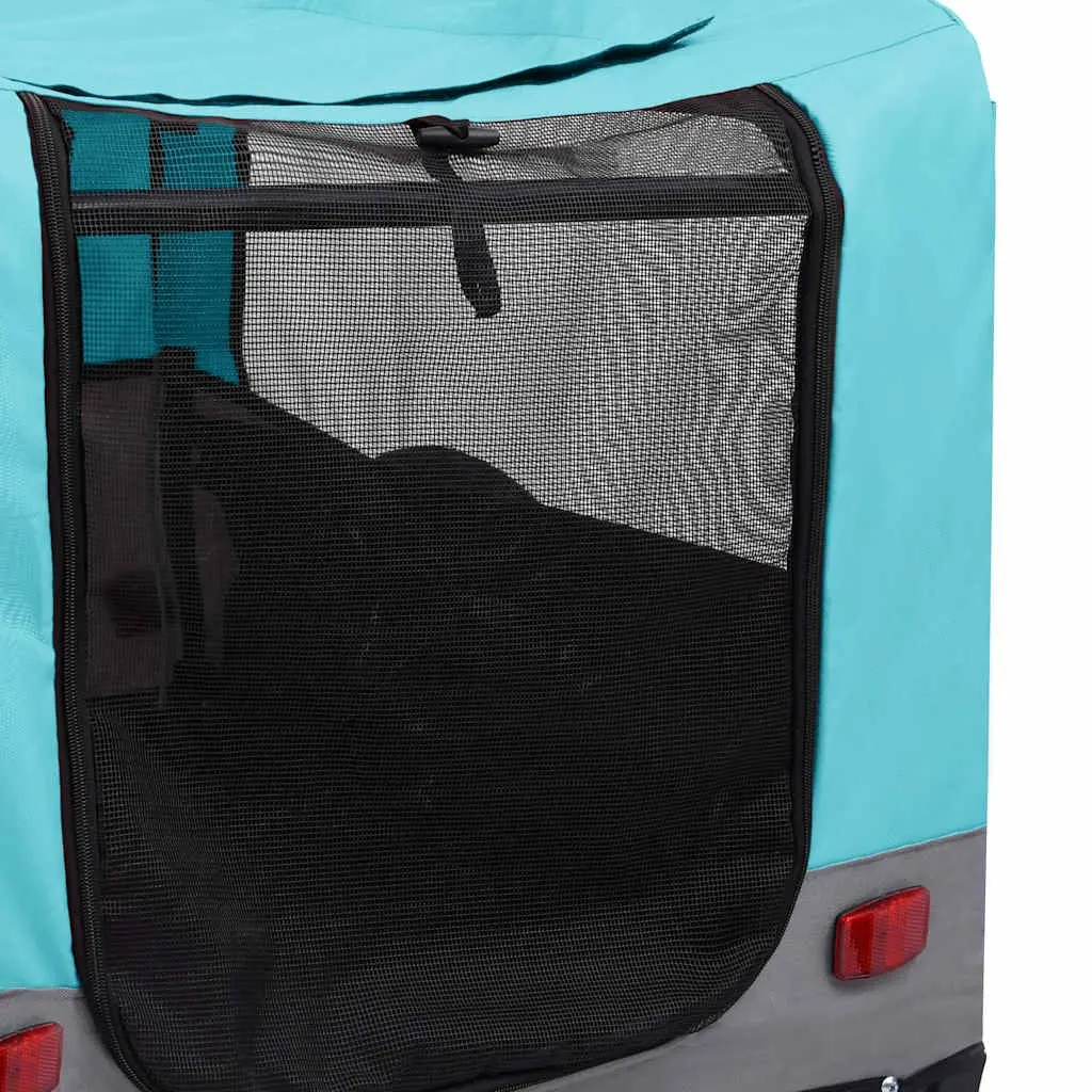 2-in-1 Pet Bike Trailer Jogging Stroller Convertible Blue Grey