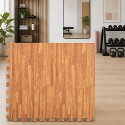 Enhance Your Space with Brown Wood Grain Exercise Mats