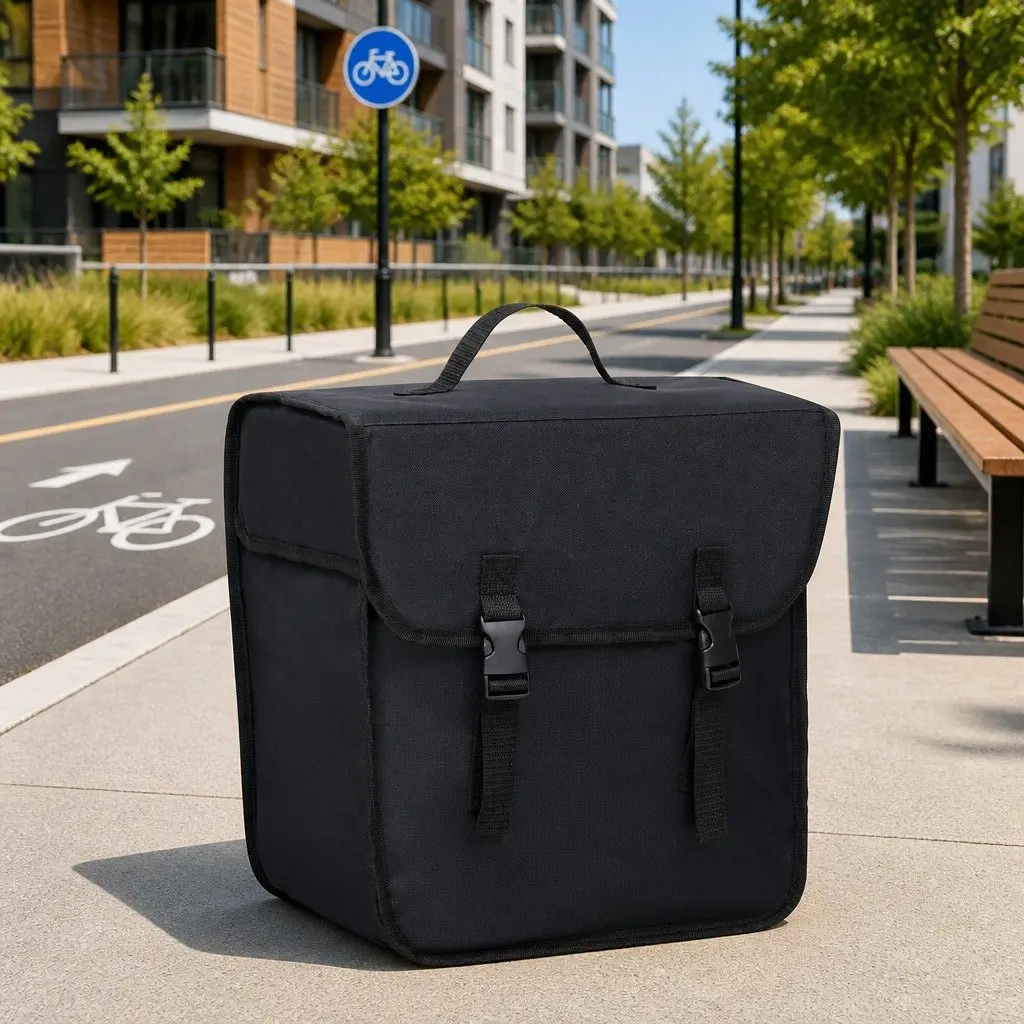 Bicycle Pannier Bag 21L Waterproof Storage Rack Mount Black