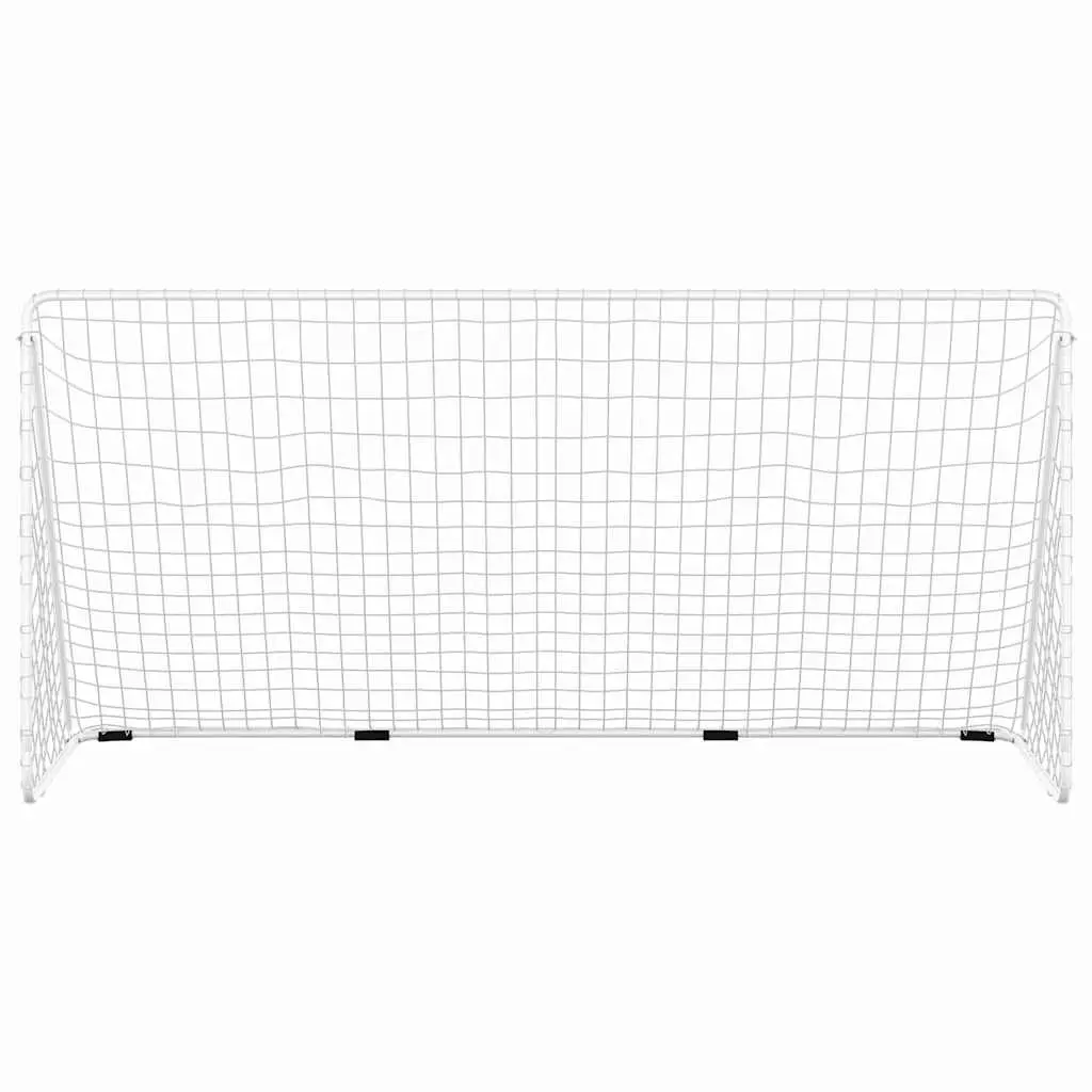 Football Goal 366x122x182cm Steel Frame Weather Resistant Net for Adults Soccer Training