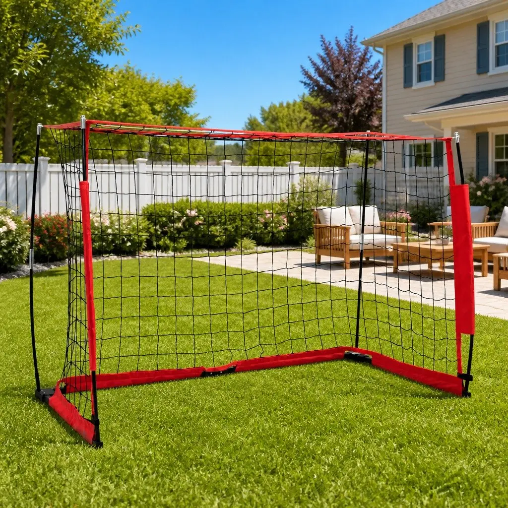 Portable Foldable Soccer Goal 184 x 91 x 124.5 cm Steel Frame Durable Polyester Net Black