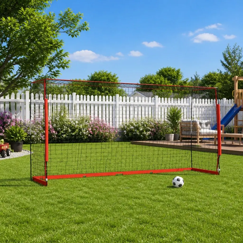 Foldable Soccer Goal 3665x910x1830 mm Steel Frame Portable Training Net