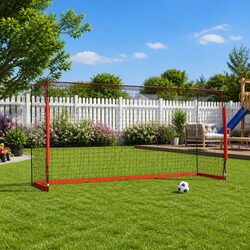 Foldable Soccer Goal 366.5x91x183 cm Steel Frame Portable Football Training Net