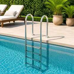 Pool Ladder 54x38x211cm Stainless Steel Swimming Steps Non-Slip Spa Access