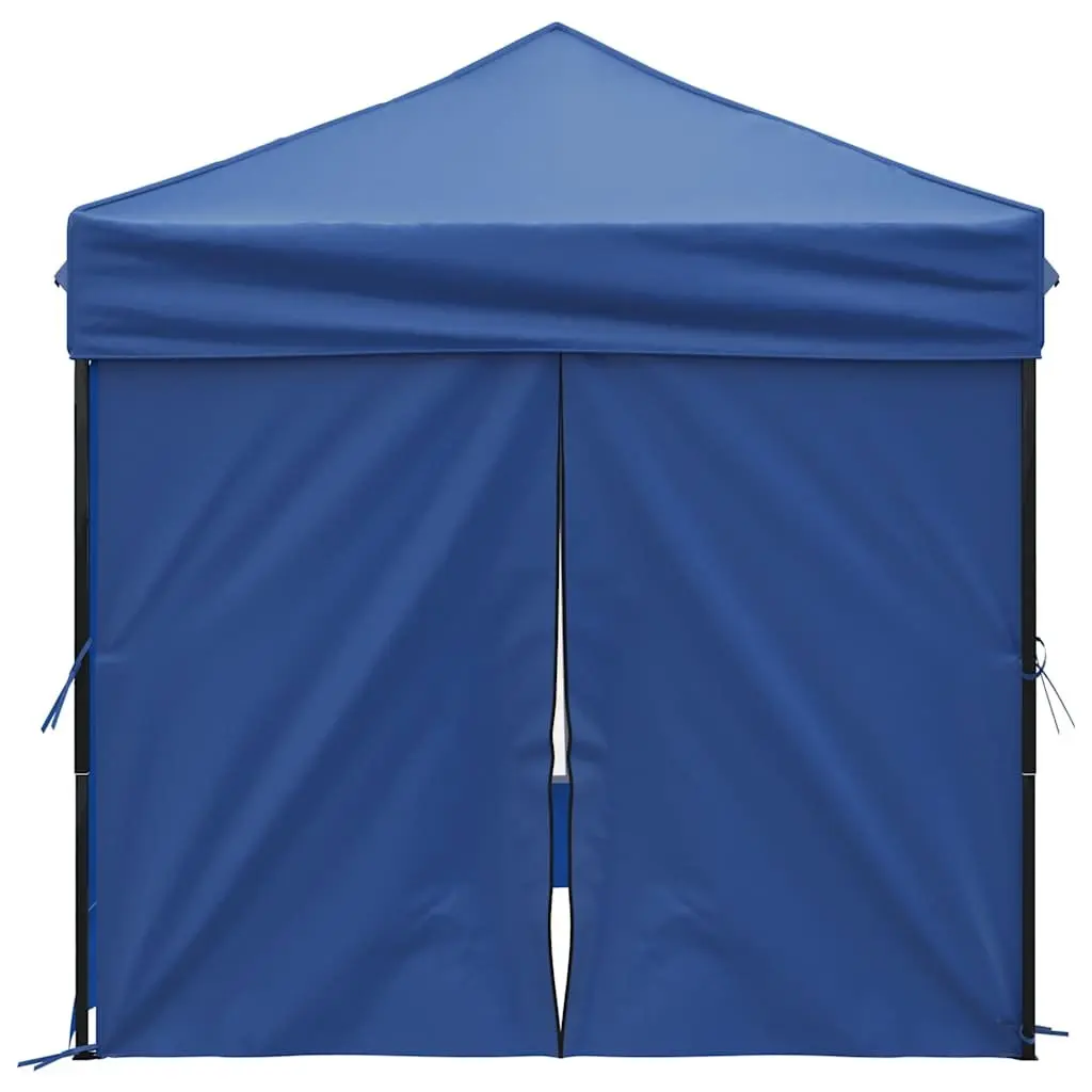 Folding Party Tent 2x2m Blue Lightweight Waterproof with Sidewalls