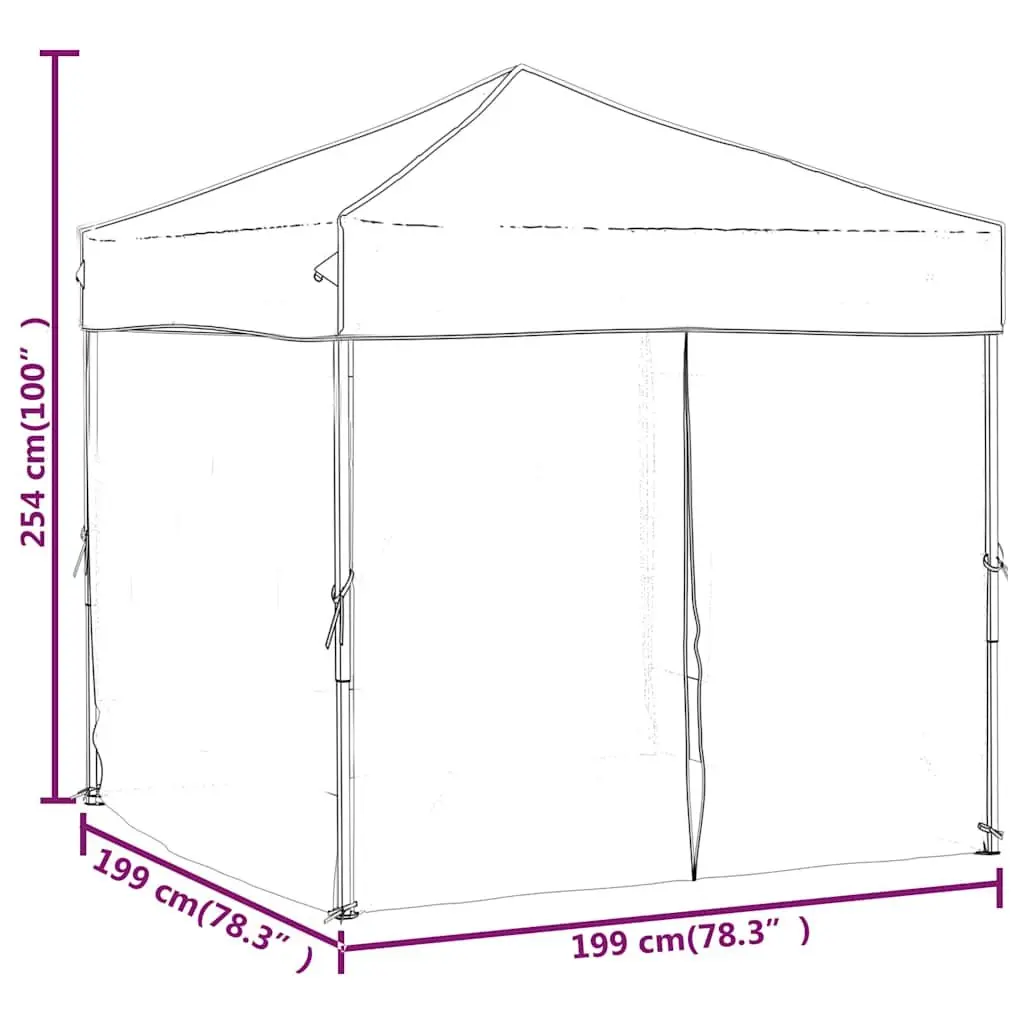 Folding Party Tent 2x2m Blue UV Resistant Water Resistant with Sidewalls
