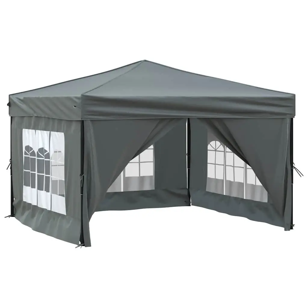 Folding Party Tent 3x3m Anthracite UV Resistant Water Resistant with Sidewalls