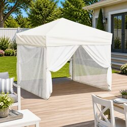 Cream Outdoor Canopy Tent with Sidewalls 3x3m