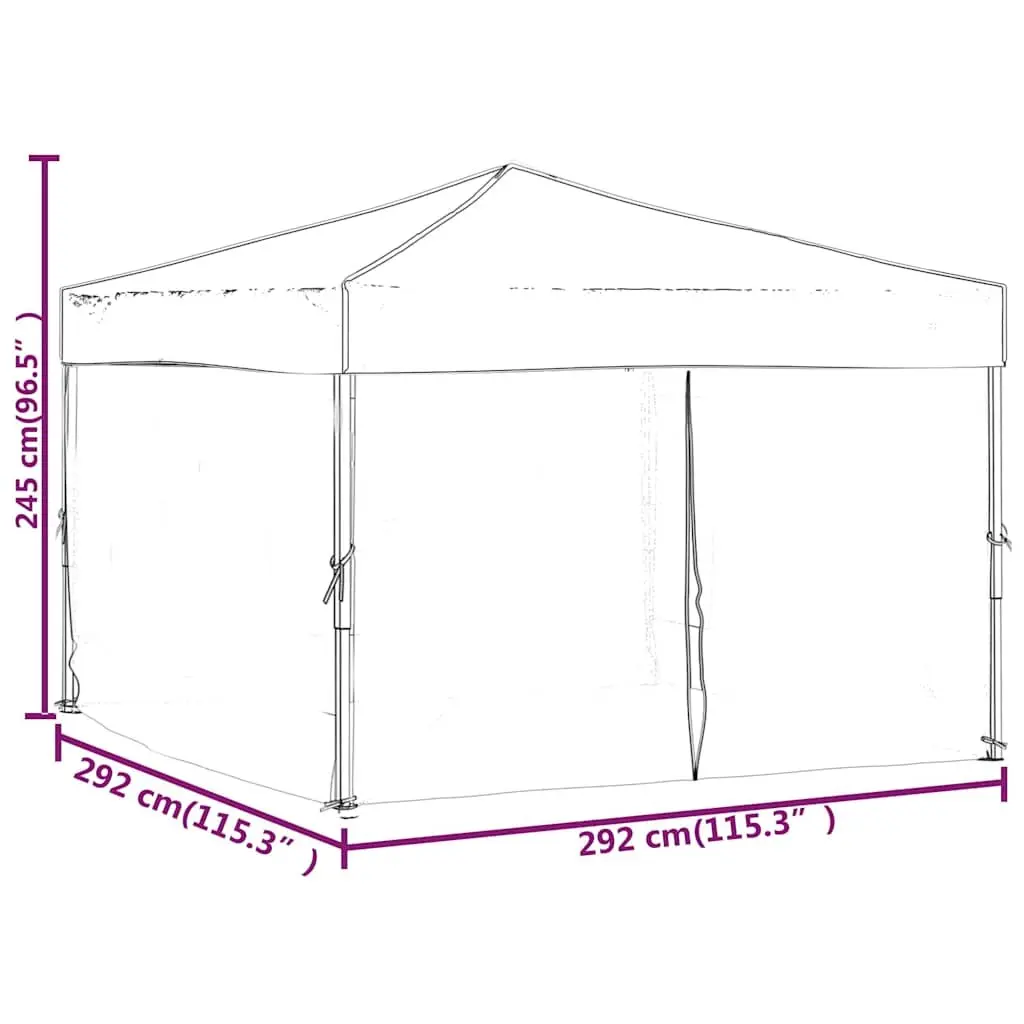 Folding Party Tent 3x3m Cream with Sidewalls Outdoor Canopy Gazebo