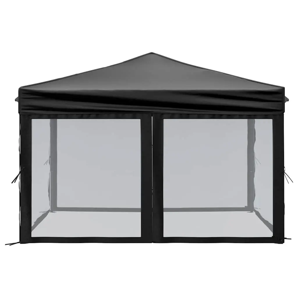 Folding Party Tent 3x3m Portable UV Resistant Water Resistant Black Canopy Gazebo